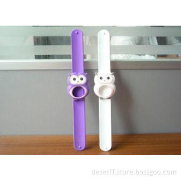 Little Bee Slap Rubber Watch Straps , White Purple